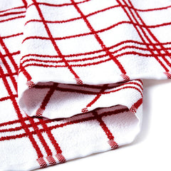 Encasa Xo Kitchen Towels Dish Cloths Sets 430 Gsm | Highly Absorbent Cotton Terry Towels Multipurpose For Washing Dishes & Cleaning Towel | Pack Of 4 (Red Terry)