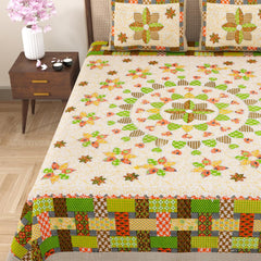 Jaipuri Cotton King Size Bedsheet With 2 Pillow Covers | 108 X 108 Inches, Multicolor | Traditional Printed Elephants Design | All Season Comfort & Festival Gift