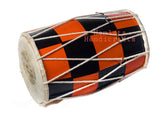 Handmade Mango Wood Baby Dholak - Multicolor | Perfectly Symmetric Round Dholak - Dholak For Festival, Wedding, Satsang | Punjabi Dhol Drum, Housewarming Gifts