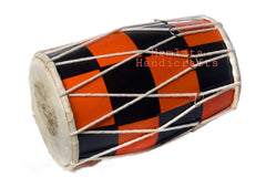 Handmade Mango Wood Baby Dholak - Multicolor | Perfectly Symmetric Round Dholak - Dholak For Festival, Wedding, Satsang | Punjabi Dhol Drum, Housewarming Gifts
