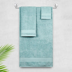 Trident Soft Comfort Air Rich Bath Towels 500 Gsm | 100% Cotton Towel, Super Soft, Highly Absorbent, 3 Pieces Towel Set - Nile Blue