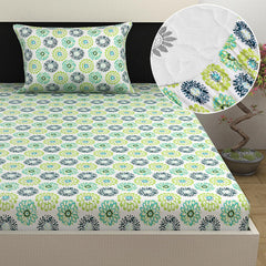 Super Soft Single Fitted Bedsheet With 1 Pillow Cover | 57 X 78 + 6 Inches, Multicolor - Perfect For Use In Bedrooms, Guest Rooms, Dormitories