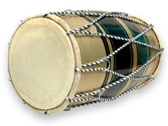 12 Inches Wooden Rope & Ring Baby Dholak - Multicolor | Perfectly Symmetric Round Dholak - Dholak For Festival, Wedding, Satsang | Very Easy To Tune