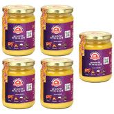 Natural Shudh Indian Gir Cow A2 Ghee By Gavyratan | High In Protein Fiber Healthy Desi Cow Ghee Good For Immunity System | 2.5 Litre (500ml * 5) 84.5 Ounce | Jar Pack
