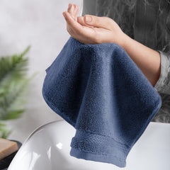 Mytrident Finesse 100% Cotton Face Towels 1200 Gsm (Navy) -6 Piece