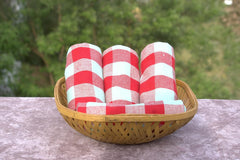 Crazyweaves Crazy Weaves Cotton Hand Towel 400 Gsm | Lunch Box Towels Daily Use 100% Pure Cotton Towel | Pack Of 4 (Red Water Green)