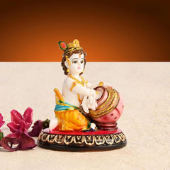 Marble Bal Gopal Murti | Lord Krishna Idol, Kanha Ji, Polyresin Marble, Statue, Traditional Style, Easy Maintenance, Baby Krishna, Perfect Home Decor, Krishna Idol Of 1