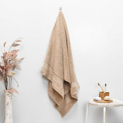 Vilasiya Plushwave 100% Cotton Bath Towel 650 Gsm | Zero Twist Yarn Luxurious Soft & Extra Absorbent Bath Towel (Beige)
