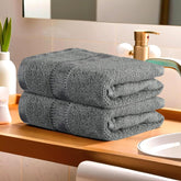 Kuber Industries Cotton Hand/Face Towels 400 Gsm | Quick Absorbent Easily Washable For Men & Women Workout Gym Napkins For Men - Grey (Pack Of 2)