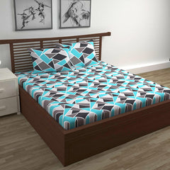 Queen Size Double Bedsheet With 2 Pillow Covers - 87 X 100 Inches, Multicolor | 144 Thread Count Pure Cotton Bedsheet - Light Weight, Soft, Skin Friendly | Perfect For Gifting