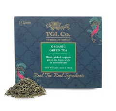 TGL Co. Organic Green Tea - 16 Pyramid Tea Bags, 32gm, 1.1 Ounce | Rich In Anti Oxidant, Improve Digestion - Medium Caffeine, No Artificial Flavor
