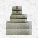 Spread Spain Bamboo Towel Bath, Hand & Face Towel 1950 Gsm | High Absorbent Super Soft | Hotel Spa Decorative Bathroom Towels | Olive (Set Of 6)