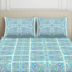 Double Bedsheet With 2 Pillow Covers (Size 88 X 100 Inch) Multicolor | Breathable Pure Cotton Queen Size Bedsheet | Floral Design Bedsheet