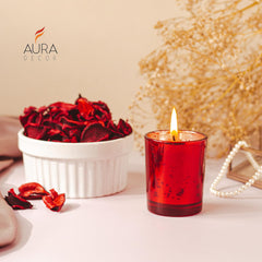 ROSE POTPOURRI FOR HOME DECOR WAX PREMIUM VOTIVE CANDLE GIFT SET