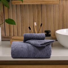 Homecloud Ultra Soft 1 Bath + 1 Face Towel 700 Gsm | 3x Softer Than Cotton Towels Highly Absorbent & Ultra Fast Dry Towel | Set Of 2 (Dark Grey)