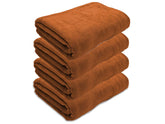 Black Gold The Finer Touch Oversized Microfiber Bath Towel 2600 Gsm | Soft Quick-Dry Microfiber Towel For Men & Women (Brown)- Pack Of 4