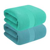 House Of Terry 100% Cotton Bath Towel 900 Gsm | Quick Dry, Soft & Absorbent, Fade-Resistant, Skin-Friendly For Men & Women Towel (Turquish & Sky Blue) - Pack Of 2
