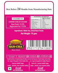 San-Cha Silver Needles Rose White Tea - 75gm, 2.6 Ounce | Promotes Healthy & Glowing Skin - Low Caffeine, Richest In Antioxidants