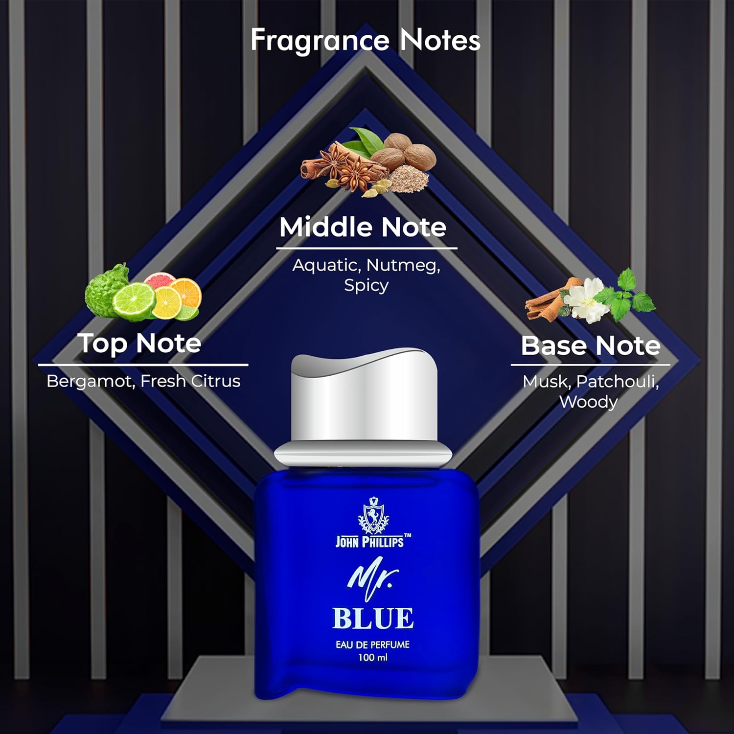 John Phillips Passport & Mr Blue Eau De Perfume 100ml 3.4 Fl.oz. Each Pack Of 2 For Men John Phillips Passport & Mr Blue Eau De Perfume 100ml 3.4 Fl.oz. Each Pack Of 2 For Men