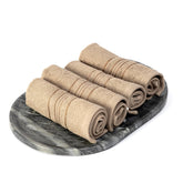Akiko Home 100% Cotton Essential Series Face Towel 600 Gsm | Soft Absorbent & Durable Washcloth For Men & Women, Compact Travel Towel -Pack Of 4 (Beige)