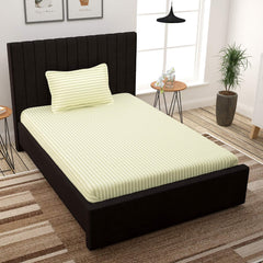 Luxurious Single Bedsheets With 1 Pillow Cover - 61 X 88 Inches, Off White | Lightweight & Breathable - Perfect For Home, Guest House, Hotel
