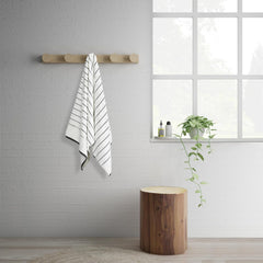 Spaces 100% Cotton Bath Towel 575 Gsm | Ribbed Texture High Absorbency High Loft Cotton Bath Towels (White)