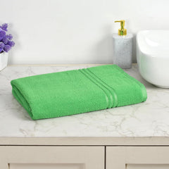 Cotton Bolls Textiles Soft Fabric Bath Towels 250 Gsm Large Size Soft & Absorbent 1 Piece Bath Towel For Men/Women In Daily Use (Green)