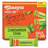 Chaayos Instant Premix Cardamom Chai - 36 Sachets, 288gm, 10.1 Ounce | Aids Digestion, Boosts Metabolism - Instant Assam Elaichi Chai | Low Sugar, Low Caffeine, Hassle Free