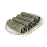 Akiko Home 100% Cotton Essential Series Face Towel 600 Gsm | Soft Absorbent & Durable Washcloth For Men & Women, Compact Travel Towel -Pack Of 4 (Green)