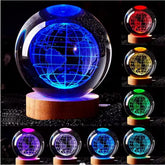 Led Night Light Galaxy Crystal Ball Table Lamp For Kids Room Study Room, 3d Galaxy Crystal Ball Night Light, Usb Led Night Light, 2.4 Inch Glass Ball & Wooden Base, Pack Of 1