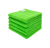 Softspun Microfiber Cleaning Cloths Towel 300 Gsm | Thick Lint & Streak-Free Multipurpose Cloths Automotive Microfibre Towels For Car, Bike Cleaning Polishing Washing Pack Of 5 (Green)