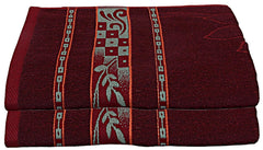 Kuber Industries Cotton Bath Towel 400 Gsm - 2 Pieces (Maroon)