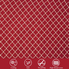 Soft Microfiber Single Bedsheet With 1 Pillow Covers - 60 X 90 Inches, Maroon Vector Design | Wrinkle Free Design & Easy To Wash | Refreshing Your Bedroom Look