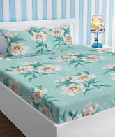 100% Cotton Double Bedsheets With 2 King Size Pillow Covers | 90 X 100 Inches, Sea Green - Light Weight & Easy To Wash At Home | Breathable & Wrinkle Free