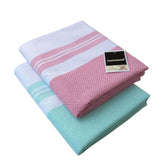 Padhumam Bath Towels 420 Gsm Cotton Large Size (Pink & Green)- Pack Of 2