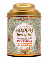 San-Cha Happy Tummy Herbal Tea - 25 Biodegradable Herbal Tea Bags | Promotes Gut Health - Zero Caffeine | Digestive Tea