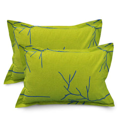 Queen Size For Bedsheet With 2 Pillow Covers - 88 X 96 Inches, Green & Blue | Soft & Comfortable Sleep Experience | Machine Wash In Cold Water