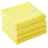 Story@Home Microfiber Cleaning Cloths 360 Gsm | Highly Absorbent, Lint & Streak Free, Multi -Purpose Wash Cloth (Yellow)- Set Of 4