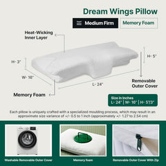 Butterfly Cervical Pillow For Neck & Shoulder Pain Relief, Orthopedic Pillow For Sleeping | Butterfly Pillow Memory Foam Pillow For Back & Side Sleeper | Dual Height, Washable Cover