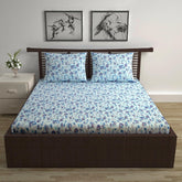 Cotton Double Bedsheet With 2 Pillow Covers - 87 X 100 Inches, Sky Purple & Blue | Smooth & Comfortable For Daily Use - All Weather Coziness & Bedroom Style