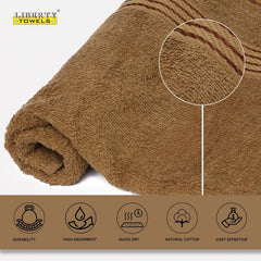 Liberty Towels Medium Size Bath Towel 450 Gsm | Soft, Quick Dry, Super Absorbent Turkish Towel For Bathroom, Gym & Travel (Brown)