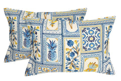 100% Cotton Double Bed Bedsheet Set With 2 Matching Pillow Covers | 90 X 90 Inches, Blue - Ideal For Villas, Guest Houses, & Daily Home Use Double Bedsheet