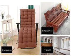 Microfiber Solid Long Quilted Chair Cushion - Pad, Chair Back Rest Pillow, Brown - Size 45 X 91 Cm | Furniture Cushion Pillow, Lightweight, Versatile Use, Breathable, Soft Pillow