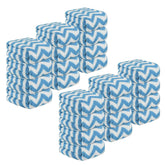 Kuber Industries Super Absorbent & Reusable Microfibre Face Towel 1800 Gsm (Zig Zag Blue) - Pack Of 24