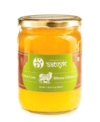 Natural A2 Desi Cow Ghee By S Siddhagiri'S Satvyk | Natural & Healthy Bilona Method Desi Cow Ghee Perfect For Halwa | 1 Litre (500ml * 2) 33.8 Ounce | Jar Pack