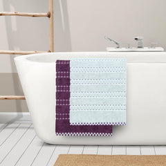 Mytrident 100% Cotton Bath Towel 1200 Gsm (Purple & Sky Blue) - 2 Piece