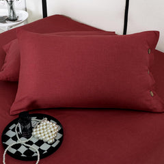 Soft Bedsheet For King Size Bed With 2 Matching Pillow Cover | 98 X 106 Inches, Red | Skin-Friendly Touch & Lasting Comfort - Soft & Breathable