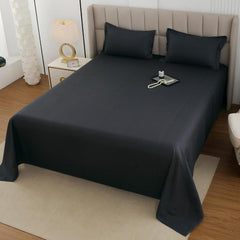 Stripes King Size Cotton Bedsheet With 2 Pillow Covers - 108 X 108 Inches, Dark Grey | Perfect For Home Decor, Guest House | Ideal For All Seasons