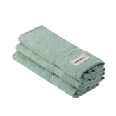 Bathriene 100% Bamboo Hand Towels 600 Gsm | Highly Absorbant Soft & Anti Bacterial Towels For Wash Basin Hand Towels (Garden Green) - Set Of 3
