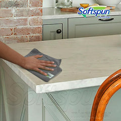 Softspun Microfiber Small Wipes Towel 340 Gsm | Multipurpose Super Soft Absorbent Cleaning Towels | 15 Piece (Grey)